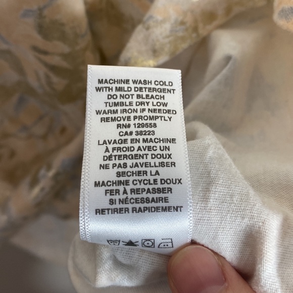 Sol Angeles x Anthropologie gold foiled floral v-neck t-shirt size XS - Picture 10 of 10